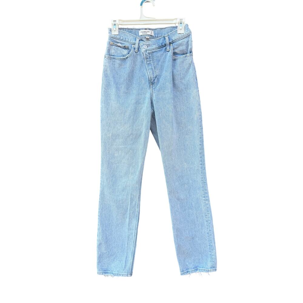 Abercrombie Curve Love 90s Straight Asymmetric Criss Cross Jeans 27 4R